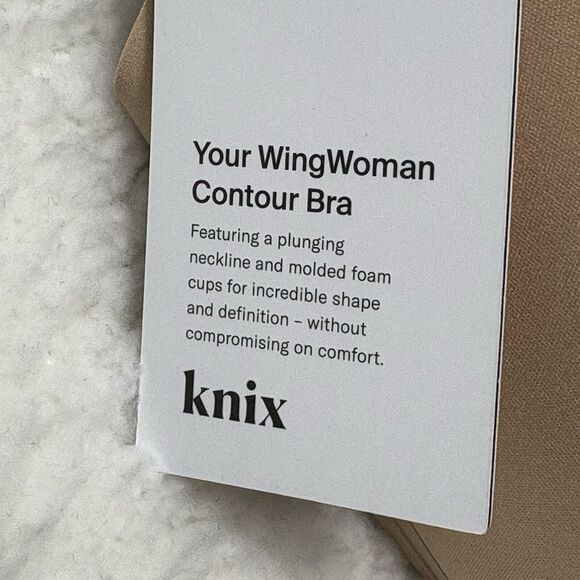KNIX 38G WingWoman Contour Bra Wireless Warm Sand Comfort Neutral Plunge - Picture 6 of 9